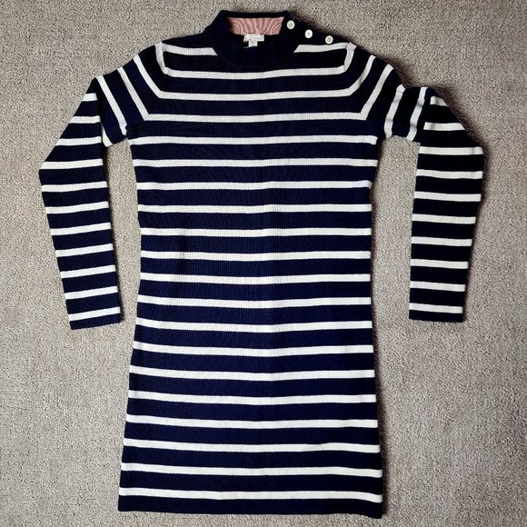 GAP Dresses & Skirts - GAP Women's Size XS Sweater Dress Blue White Stripe Cashmere Cotton Casual